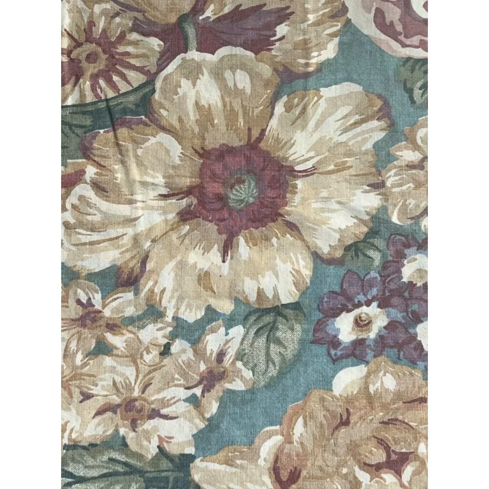 Wamsutta Queen Flat Sheet Floral Multicolor Cotton Blend VTG Cottage Core